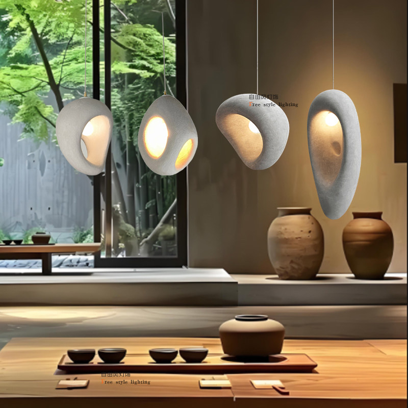 设计师款餐厅吊灯侘寂风手工制造