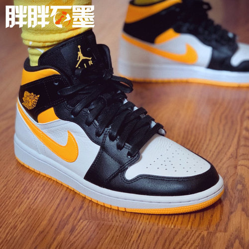 aj1中帮黑黄脚趾小禁止转卖女鞋