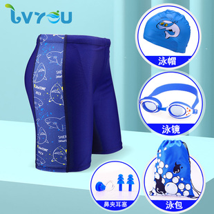 儿童五分泳裤男童2023新款小中大童宝宝游泳衣男孩夏季速干套装备