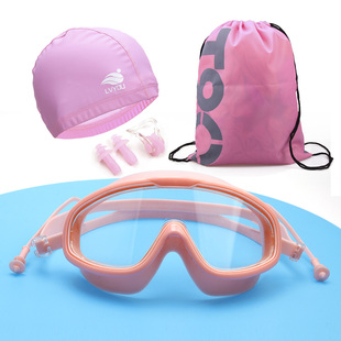 泳镜防水防雾高清大框透明潜水镜专业男女士近视款 游泳眼镜带耳塞