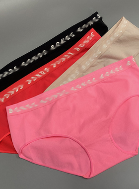 腰头字母外贸品质纯色中简约青年女士三角内裤运动速干锦纶丝滑