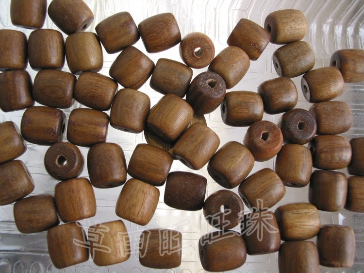 diy天然绿檀木桶珠隔珠散珠特价