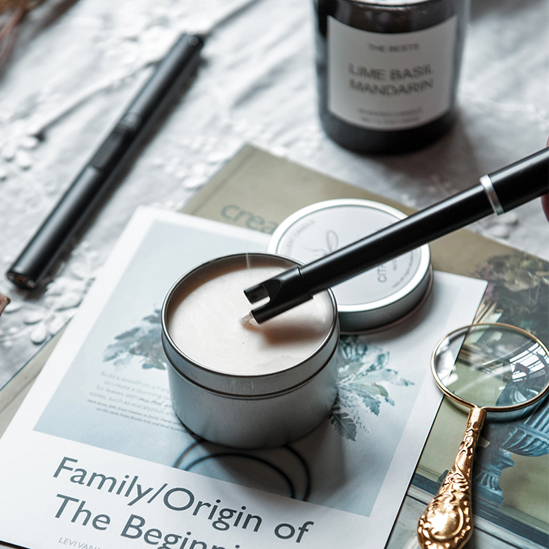 香薰蜡烛专用点火器工具USB充电电弧点火枪脉冲打火机防风