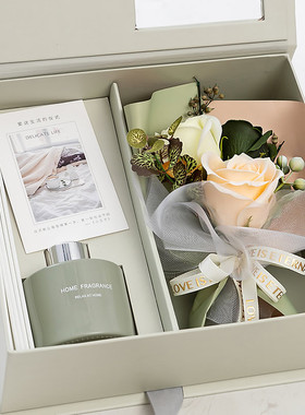 七夕情人节礼物本色花束香薰礼盒生日礼物送女生闺蜜高级感仪式感