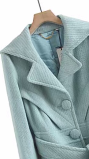 781孤品女装春秋装少女毛呢大衣全羊毛中长款黑色大裙摆淑女S码