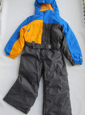 674-1男童冬装欧洲滑雪服防水连体衣棉服儿童绒里冲锋衣4/5岁