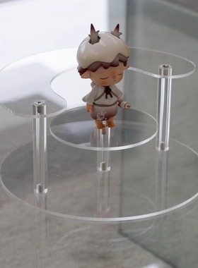 亚克力展示架扇形阶梯公仔手办盲盒展架娃娃玩具摆放收纳盒陈列架