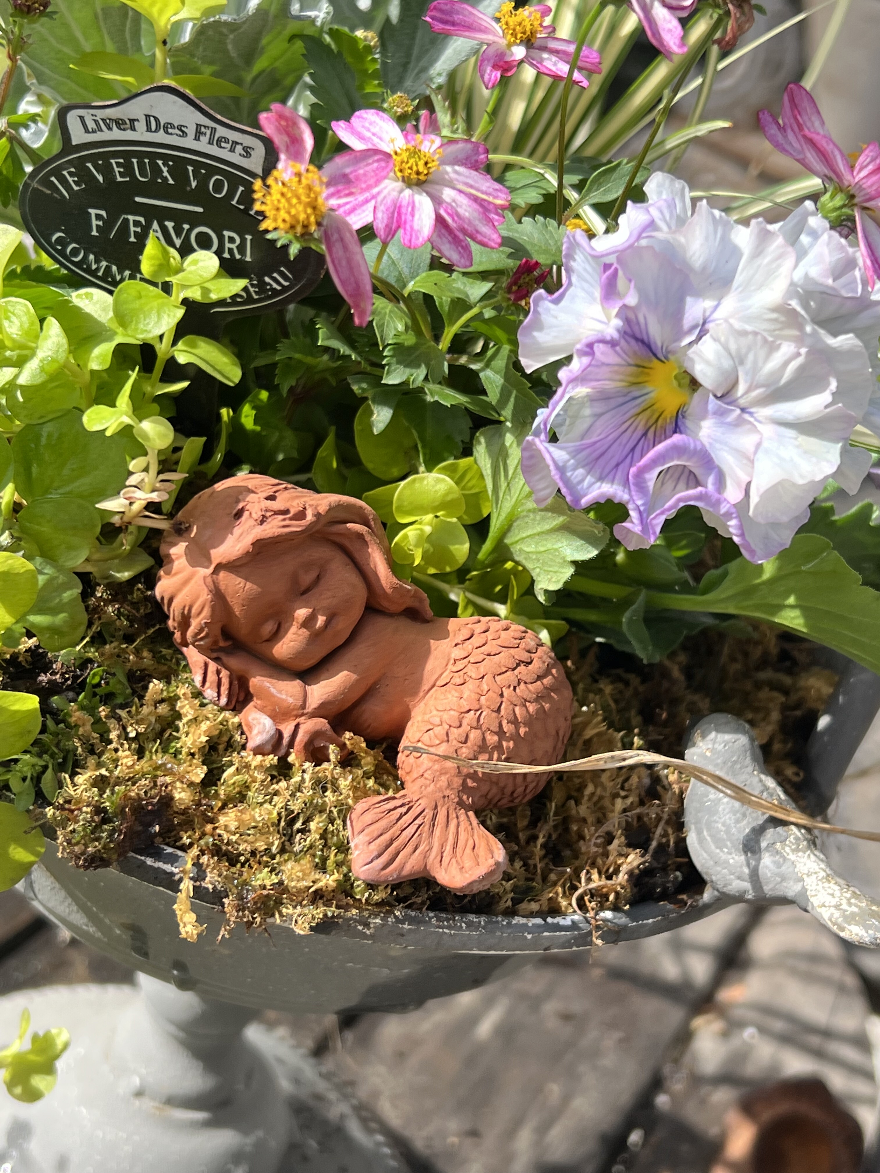 迷你红陶摆件小美人鱼独角兽小草莓手捏花园露台杂货风小摆件造景