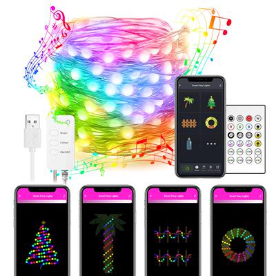 wifi智能声控氛围灯RGB铜线串灯