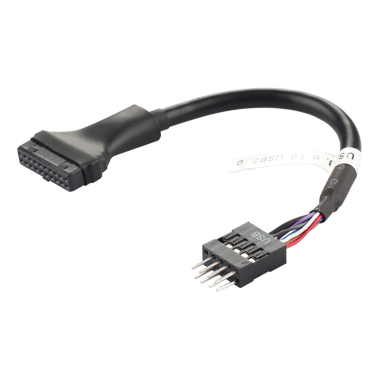 USB3.0 20pin转9pin公USB2.0插针转接线 USB3.0转2.0数据线