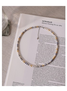 颜色太温柔！高级糖果色进口施家小珍珠混彩串珠项链轻奢锁骨链