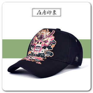 在唐斯沃福中国龙棒球帽高顶龙头刺绣圆脸显瘦大头围防晒遮阳帽子