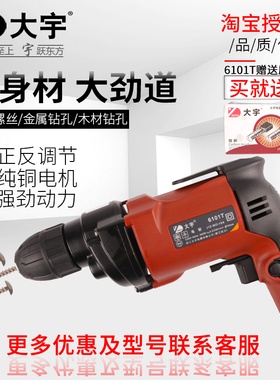 DAYU大宇手电钻6101T正反转调速多功能手电钻工具6062T6109T6131T