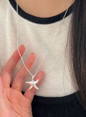 持恒韩国韩版S925纯银海星项链女森系ins风冷淡风毛衣链2026新款