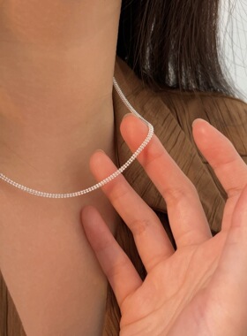 韩国韩版持恒S925纯银闪珠进口项链女简约时尚百搭重工锁骨链缠绕