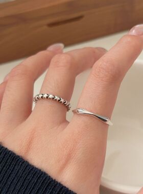 韩国韩版持恒S925纯银星星戒指女小众轻奢时尚小清新几何指环百搭