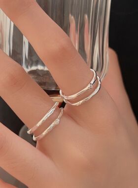 持恒925纯银简约开口可调节双层戒指女2026年春夏季新款ins潮指环