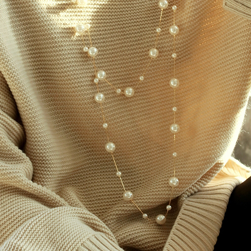 珍珠衣服挂件配饰项链长款毛衣链