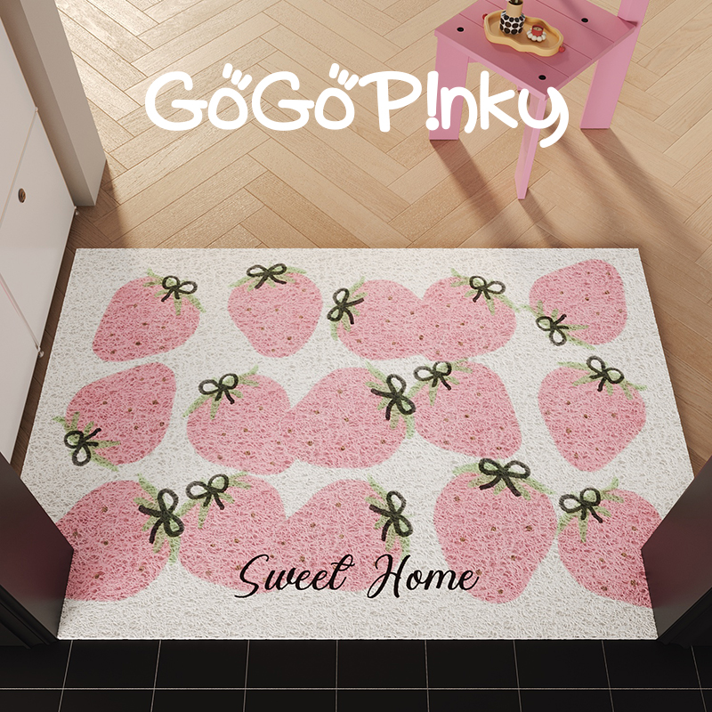 韩式奶油风家用入户地垫ins可裁剪PVC门垫地毯玄关大门口蹭脚垫子