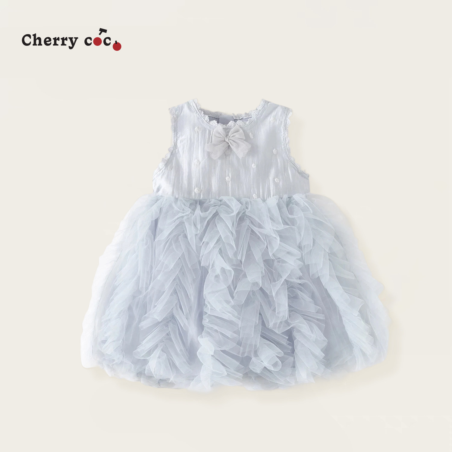 CHERRYCOCO女童连衣裙夏季新款洋气宝宝公主裙儿童网纱蓬蓬裙礼服