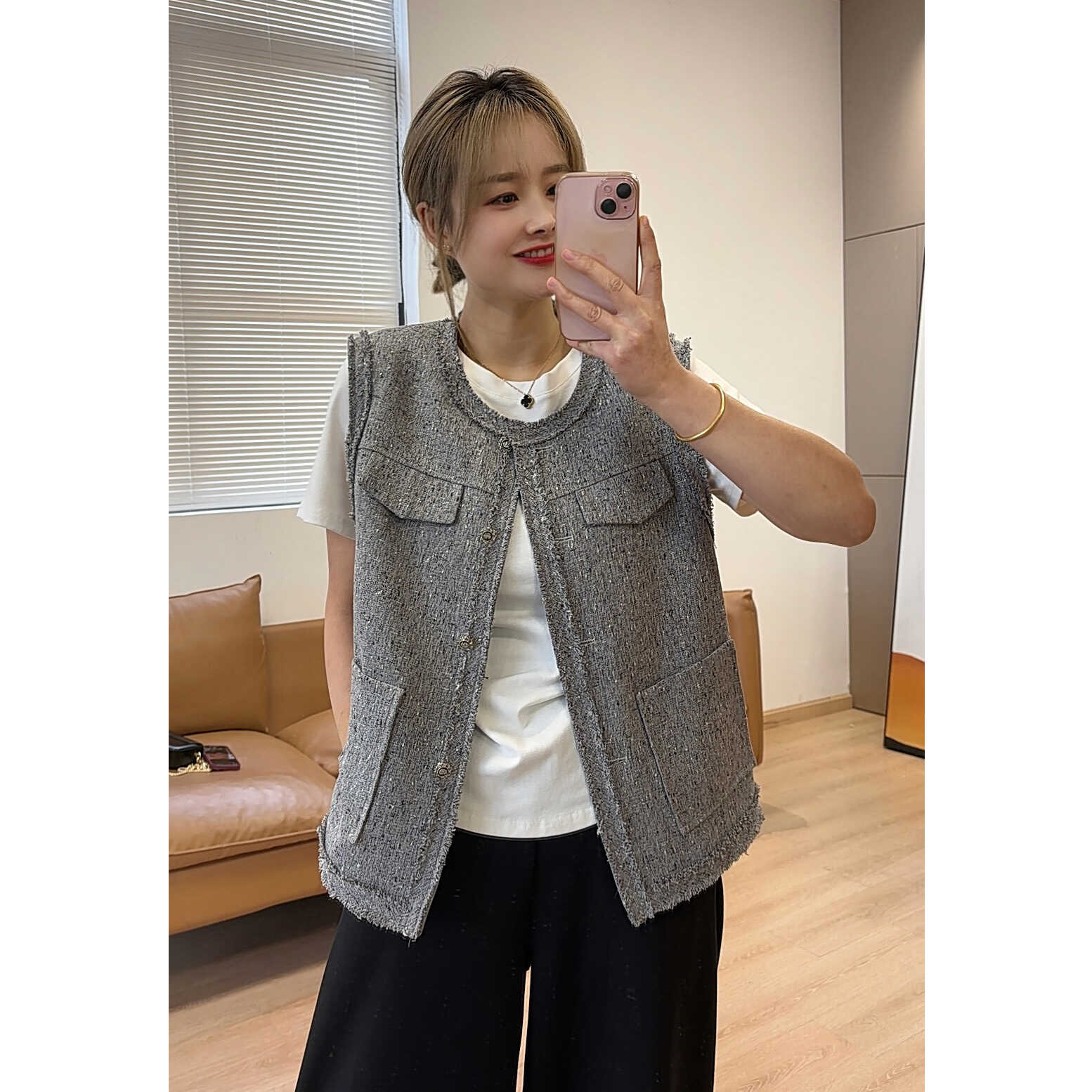 显瘦女款外穿春秋百搭马甲小香风