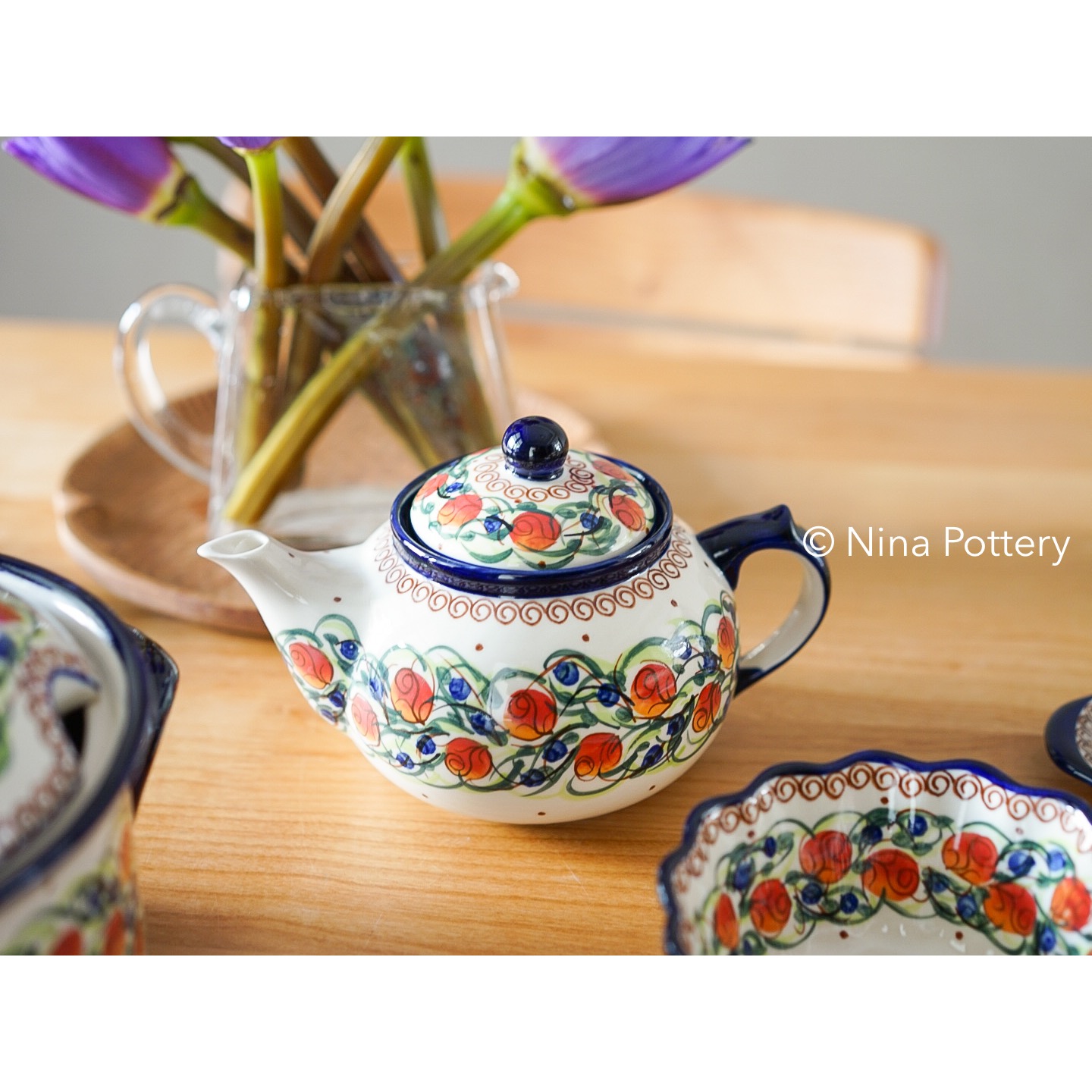 波兰釉下彩欧式餐具茶壶y现货