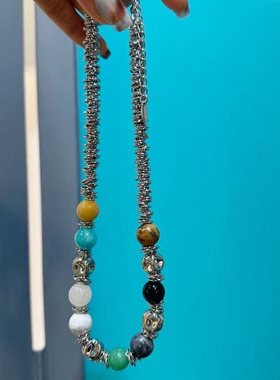 韩国新款不规则异形串珠项链