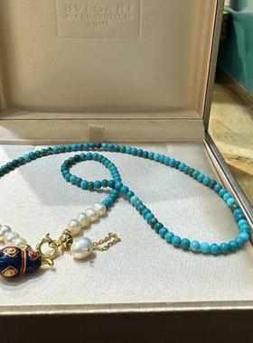 ZHAZHA韩国新款国潮新中式小众复古文艺绿串珠彩色葫芦项链锁骨链