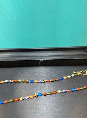 ZHAZHA韩国新款时尚简约百搭小众设计感彩色水晶项链女高级感颈链