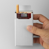 枪纹滑盖自动烟盒20支装 粗支软硬包烟套便携男高档铝合金防压空盒