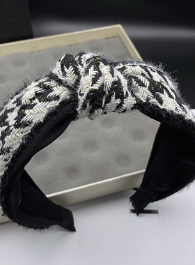 秋冬气质发箍女复古香风千鸟头箍外出时尚新款高颜值头饰发卡
