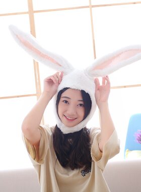 可爱女林小宅同款兔子耳朵帽子兔子头套拍照道具写真道具表演道具