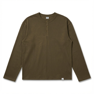 26SS 吸汗透气微宽松男女通款 WG长袖 亨利260g纯棉面料 老式 BPCLL