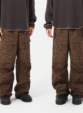 BPCALL 25SS 豹纹多口袋迷彩怪兽伞兵裤工装裤休闲阔腿街舞高街裤