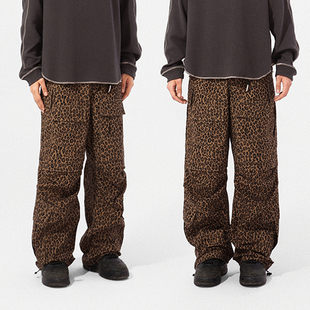 BPCALL 25SS 豹纹多口袋迷彩怪兽伞兵裤工装裤休闲阔腿街舞高街裤
