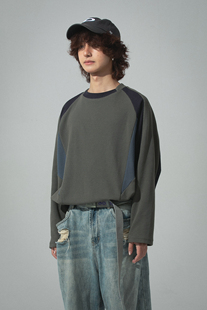 BPCALL24AW  EVA拼色插肩长袖棉子秋冬百搭户外运动T恤男女款