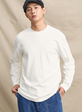 BPCALL 1.0纯棉标准长袖秋冬日系重磅加厚纯色内打底多色T恤男女