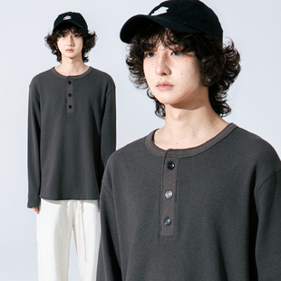 BPCALL24AW 斯坦森复古亨利领打底衫长袖T恤