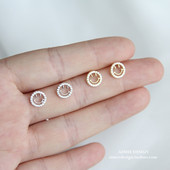 AimeeDesign 耳环 复古网红ins同款 笑脸 925纯银耳钉韩国个性