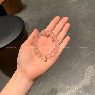 金沙玫瑰 天然莫桑比克金沙玫瑰粉水晶高净体毕业级招桃花旺人缘