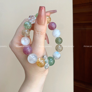 正缘 青提杏韵 情绪 diy定制 招财 天然多宝水晶手串手链设计款