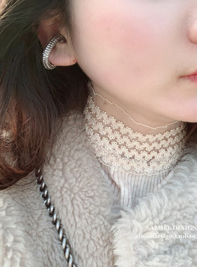 AimeeDesign /独家定制高级感闪亮钻石圆圈耳骨夹耳挂小众酷