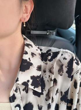 AimeeDesign 小水滴锆石耳环耳圈高级感超闪法式经典气质不掉色