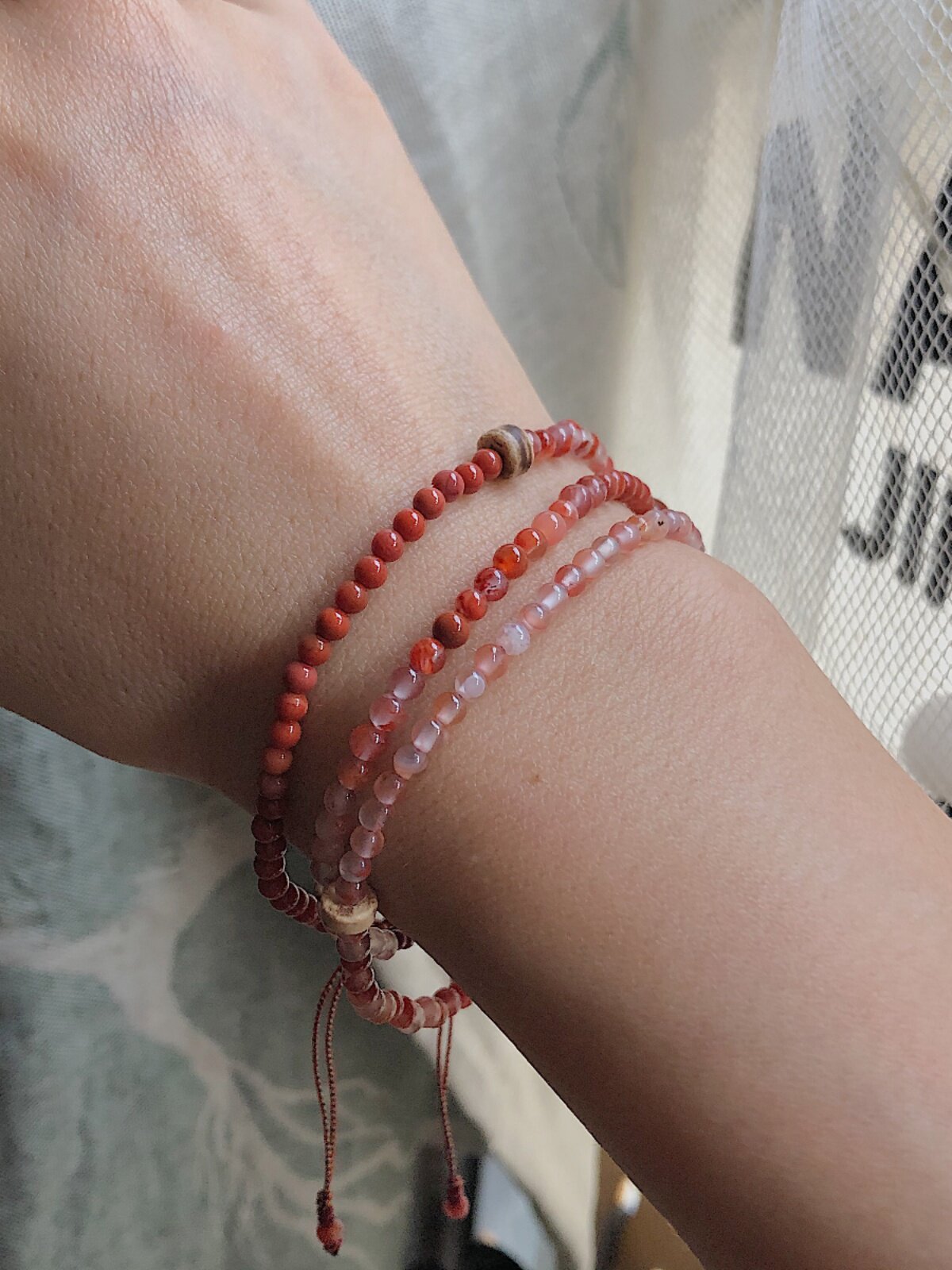 LIANGSHAN RED|여성을 위한 천연 남부 붉은 마노 페르시 팔찌 틈새 원래 디자인 쥬얼리 DIY 핸드 로프의 세 원