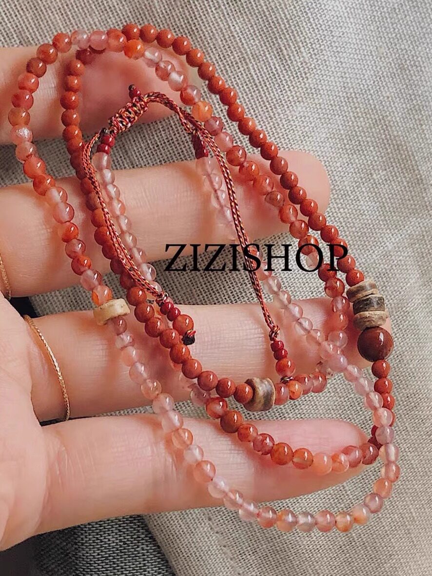 LIANGSHAN RED|여성을 위한 천연 남부 붉은 마노 페르시 팔찌 틈새 원래 디자인 쥬얼리 DIY 핸드 로프의 세 원