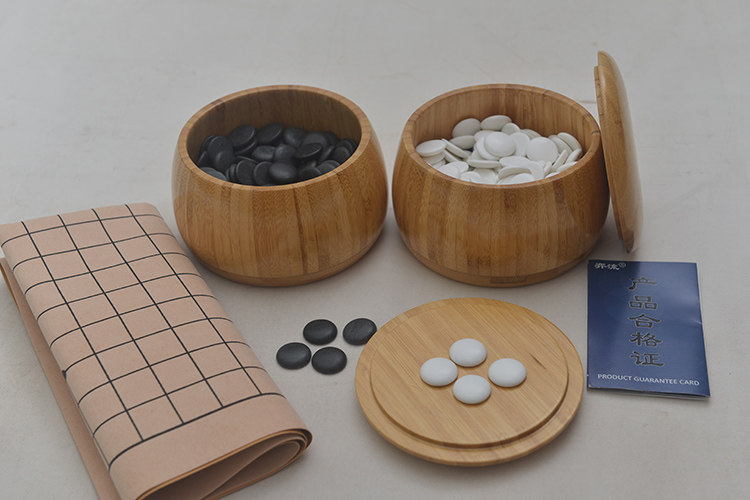 新组合 楠竹围棋罐 云瓷塑料围棋子 送绒布盘 套装 棋具