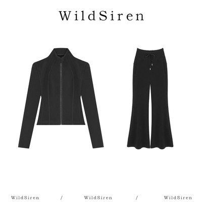 【Wildsiren】秋冬显瘦时尚百搭三件套黑色休闲套装370141