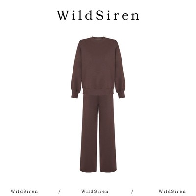 【Wildsiren】秋冬简约加厚卫衣卫裤套装370118