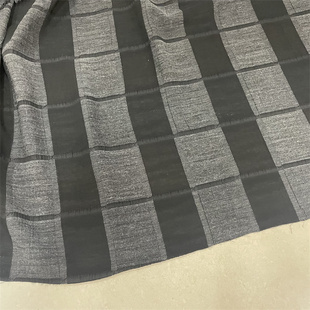 日本进口黑灰色条纹格子布料柔软垂感好连衣裙衬衫设计师服装面料