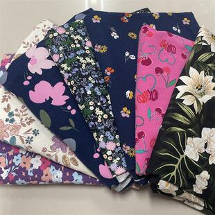 可爱小碎花纯棉针织布料弹力棉女童孩女款短袖T恤连衣裙服装面料